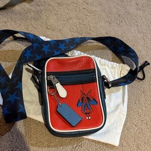 Limited edition, Spider-Man Coach collection Men's Red and blue Crossbody Bag
